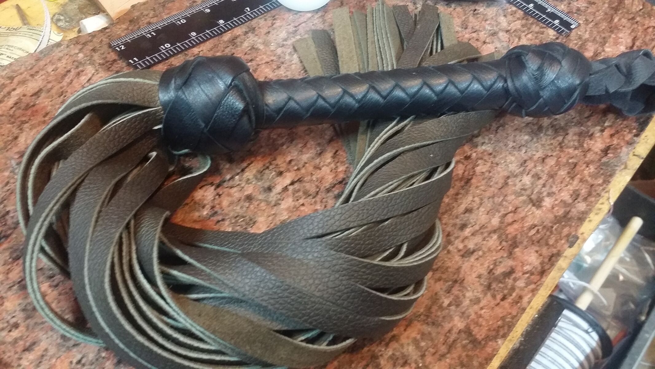 Bison Hide Flogger - Leather Flogger - Custom to order