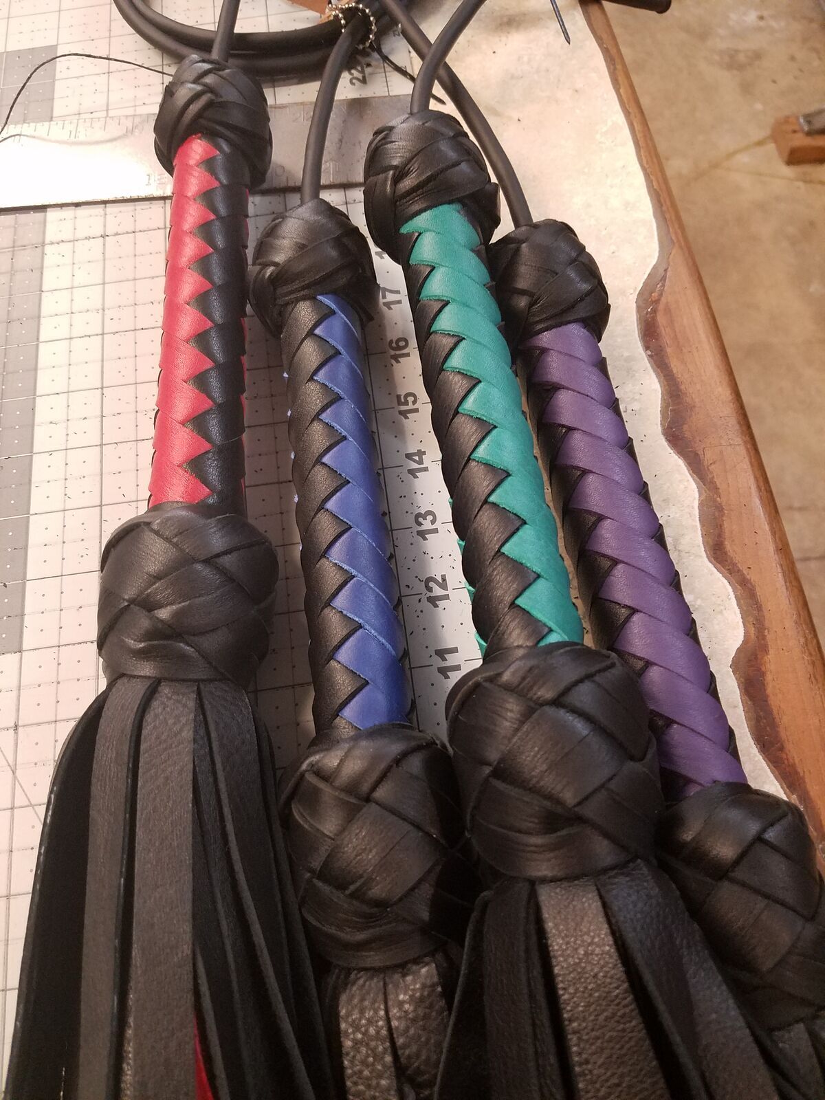 Bison Hide Flogger - Leather Flogger - Custom to order