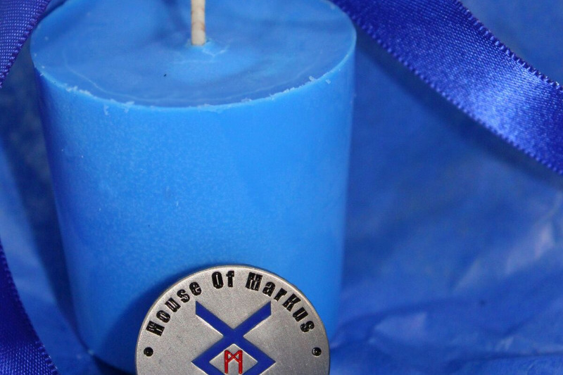 Blue votive play candle by House of Markus