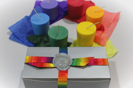 Low temperature 6 pack rainbow candles by House of Markus